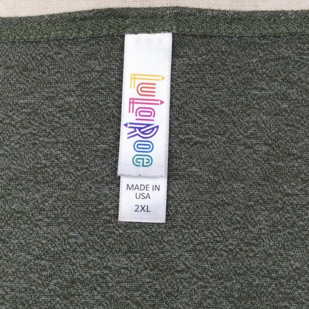 LuLaRoe Women's Classic T-Shirt‎ 2XL Green Scoop Neck Short Sleeve Tunic Top - Picture 6 of 7
